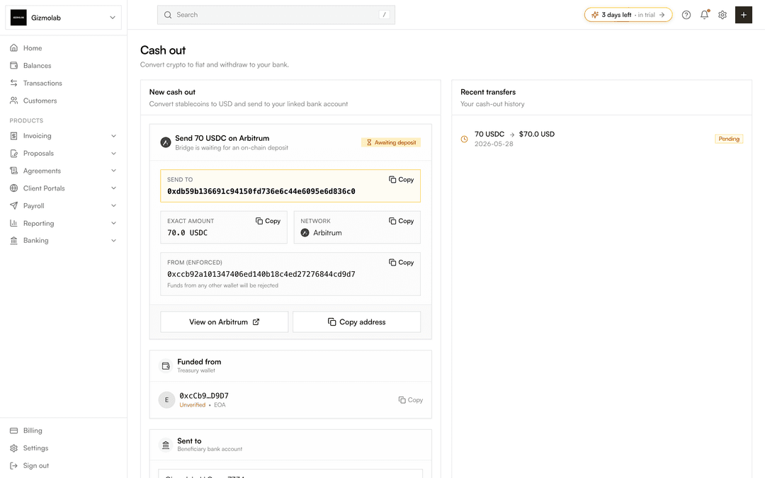 Crypto-to-bank: off-ramping without leaving your books